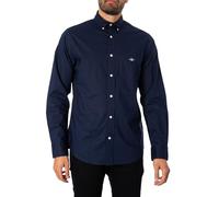 GANT Camisa Reg Poplin para Hombre, Marine, M