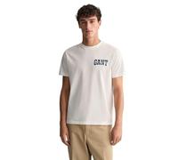 GANT Camiseta Arch Script SS para Hombre, Cáscara De Huevo, S
