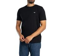 GANT Camiseta con Escudo Impreso, Negro, M