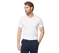 GANT Camiseta de Cuello en V para Hombre, Color Blanco, estándar, Blanco, XL