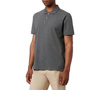 GANT Camiseta de Manga Corta para Hombre REG Contrast Pique SS Rugger, Antracit Melange., L