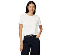 GANT Camiseta de Mujer con Escudo Impreso, Blanco, S
