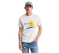 GANT Camiseta para Hombre Graphic SS, Crema, L