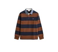 Gant Camiseta para Hombre Reg Chambray Stripe Heavy Rugger (1 Unidad), Caoba, L