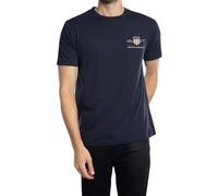 GANT Camiseta Reg Archive Shield Emb SS para Hombre, Azul Noche, XXL