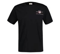 GANT Camiseta Reg Archive Shield Emb SS para Hombre, Negro, S