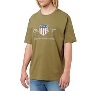 GANT Camiseta Reg Archive Shield SS para Hombre, Musgo Verde, 3XL