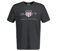 GANT Camiseta Reg Shield SS, Antracit Melange, XXXXL para Hombre