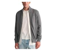 GANT Cárdigan Casual de algodón con Cremallera para Hombre, Gris Oscuro, L