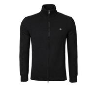 GANT Cardigan Casual De Algodón Con Cremallera Troyer Negro Regular