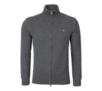 GANT Cardigan Casual De Algodón Con Cremallera Troyer Negro Regular