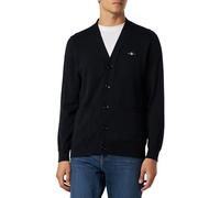 GANT Cárdigan clásico de algodón en V Suéter, Negro, XL para Hombre