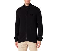 GANT Cárdigan de piqué de algodón con Cremallera para Hombre, Negro, M