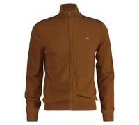 GANT Cárdigan extrafino con Cremallera de Lana de Cordero Suéter, marrón, S para Hombre