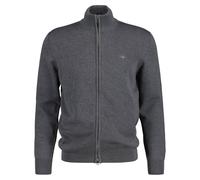 GANT Cárdigan Casual de algodón con Cremallera para Hombre, Gris Oscuro, XL