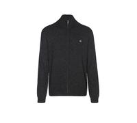 GANT Cárdigan extrafino con Cremallera de Lana de Cordero Suéter, Dk Charcoal Melange, XXXL para Hombre