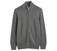 GANT Cárdigan Informal de algodón con Cremallera Suéter, Gris Oscuro, XL para Hombre