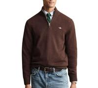 GANT Casual Cotton Half Zip Suéter pulóver, Marrón Melange, M para Hombre