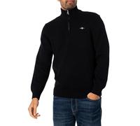 GANT Casual Cotton Halfzip Suéter, Black, XL para Hombre