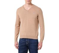 GANT Classic Cotton V-Neck Jersey Hombre, Dk. Sand Melange, M