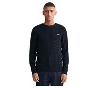 GANT Cotton Cable C Cuello Suéter, Azul Noche, M para Hombre