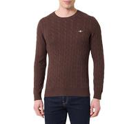 GANT Cotton Cable C-Neck, Marrón Melange, S