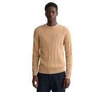 GANT Cotton Cable C-Neck Suéter pulóver, Caqui Mel, S para Hombre