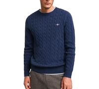 GANT Cotton Cable C-Neck, Suéter pulóver Hombre, Dark JEANSBLUE Melange,