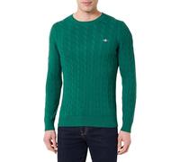 GANT Cotton Cable C-Neck, Verde Oscuro, S