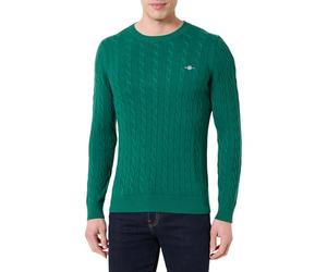 GANT Cotton Cable C-Neck, Verde Oscuro, S