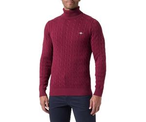 GANT Cotton Cable Turtle Neck, rojo vino, XXL