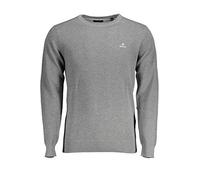 GANT Cotton Pique C-Neck Pelotas de algodón con Corte Redondo, Dark Grey Melange, XS para Hombre