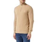 GANT Cotton Pique Half Zip Pullover DE ALGODÓN con Cremallera Corta, Dark Khaki, XS para Hombre