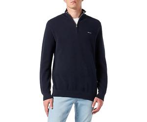 GANT Cotton Pique Halfzip Suéter, Evening Blue, XXL para Hombre