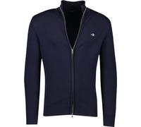 GANT Cotton Pique Zip Cardigan Suéter, Denim Blue Mel, XXXL para Hombre