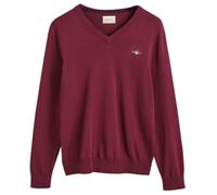 GANT Cuello en V de algodón clásico Suéter pulóver, Rojo Vino, S Hombres