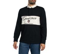 GANT de los hombres Polo de rugby de peso pesado bloqueado, Azul