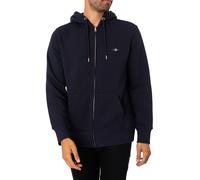 GANT de los hombres Sudadera con capucha y cremallera con escudo regular, Azul