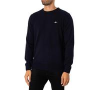 GANT de los Hombres Sudadera de Lana de Cordero superfina, Azul, L