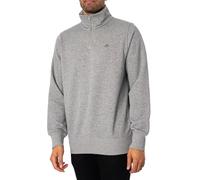 GANT de los hombres Sudadera Regular Shield con media cremallera, Gris