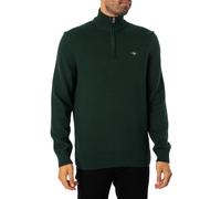 GANT de los hombres Tejido casual de algodón con media cremallera, Verde