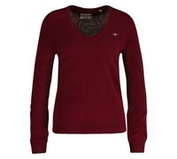 GANT Extrafina Lana de Cordero con Cuello en V Suter Pulver, Plumped Red, XS Mujeres
