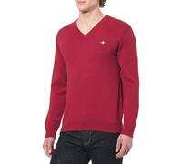 GANT Extrafine Lambswool V-Neck Jersey Hombre (Paquete de 1), Iron Red Melange, M