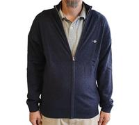 Gant Extrafine Lambswool Zip Cardigan Suéter Cardigan Hombre (Paquete de 1), Dark Navy Melange, L