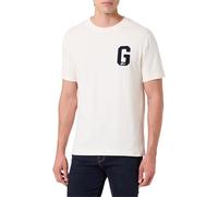 GANT G Badge SS T-Shirt Camiseta, Blanco, L Hombres