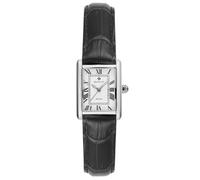 GANT G195005 Rhode Island Mini - Reloj de Pulsera para Mujer, Acero Inoxidable Plateado, Correa de Piel Negra, Cuarzo