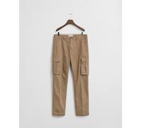 Gant Gant - Pantalones cargo de hombre en sarga de algodón con corte recto.. Marrón