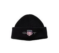 GANT Gorro de algodón Archive Shield Boina, Negro, Talla única Unisex Adulto