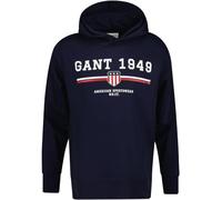 GANT Graphic Hoodie Sudadera con Capucha, Azul Noche, S para Hombre