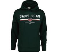 GANT Graphic Hoodie - Sudadera con Capucha para Hombre, Tartán Verde, XL